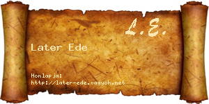 Later Ede névjegykártya